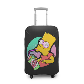 Чехол для чемодана 3D с принтом Барт с содой в Тюмени, 86% полиэфир, 14% спандекс | двустороннее нанесение принта, прорези для ручек и колес | bart | simpsons | the simpson | барт | мульт | мультфильм | симпсоны
