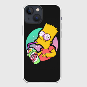 Чехол для iPhone 13 mini с принтом Барт с содой в Тюмени,  |  | bart | simpsons | the simpson | барт | мульт | мультфильм | симпсоны