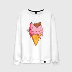 Мужской свитшот хлопок с принтом Cat Ice Cream в Тюмени, 100% хлопок |  | animal | cat | cute | ice cream | kitty | meow | друг | еда | животные | киска | кися | китти | кот | котенок | котик | котэ | кошечка | кошка | мороженое | мур | мяу | питомец