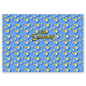 Поздравительная открытка с принтом Gomers pattern в Тюмени, 100% бумага | плотность бумаги 280 г/м2, матовая, на обратной стороне линовка и место для марки
 | gomer | simpsons | the simpson | гомер | мульт | мультфильм | симпсоны