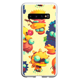 Чехол для Samsung Galaxy S10 с принтом Crazy Simpsons в Тюмени, Силикон | Область печати: задняя сторона чехла, без боковых панелей | bart | gomer | liza | simpsons | the simpson | барт | гомер | лиза | мардж | мульт | мультфильм | симпсоны