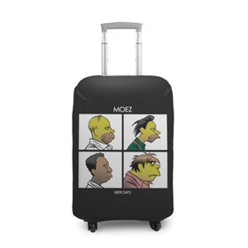 Чехол для чемодана 3D с принтом Mozes band в Тюмени, 86% полиэфир, 14% спандекс | двустороннее нанесение принта, прорези для ручек и колес | gomer | simpsons | the simpson | гомер | мульт | мультфильм | симпсоны