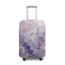 Чехол для чемодана 3D с принтом Узор Мозаика в Тюмени, 86% полиэфир, 14% спандекс | двустороннее нанесение принта, прорези для ручек и колес | blue | lilac | mosaic | ornament | pattern | витраж | мозаика | орнамент | синий | сиреневый | текстура | узор