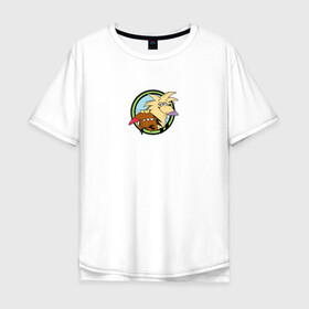 Мужская футболка хлопок Oversize с принтом Крутые бобры в Тюмени, 100% хлопок | свободный крой, круглый ворот, “спинка” длиннее передней части | Тематика изображения на принте: бобры мультик | крутые бобры | крутые принты | мультики