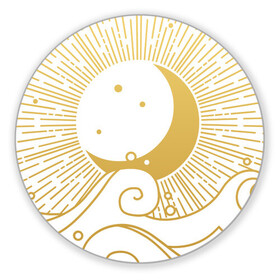 Коврик для мышки круглый с принтом Море в Тюмени, резина и полиэстер | круглая форма, изображение наносится на всю лицевую часть | вода | волны | капли | луна | лучи | море | солнце