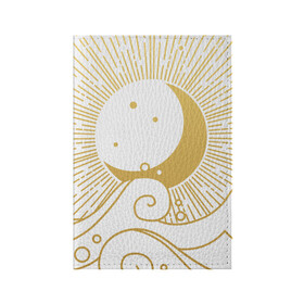 Обложка для паспорта матовая кожа с принтом Море в Тюмени, натуральная матовая кожа | размер 19,3 х 13,7 см; прозрачные пластиковые крепления | Тематика изображения на принте: вода | волны | капли | луна | лучи | море | солнце