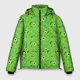 Мужская зимняя куртка 3D с принтом Мультяшные Лица в Тюмени, верх — 100% полиэстер; подкладка — 100% полиэстер; утеплитель — 100% полиэстер | длина ниже бедра, свободный силуэт Оверсайз. Есть воротник-стойка, отстегивающийся капюшон и ветрозащитная планка. 

Боковые карманы с листочкой на кнопках и внутренний карман на молнии. | emoji | emoticons | smile | знак | колобок | позитив | рожица | символ | смайл | смайлики | улыбка | эмодзи