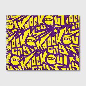 Альбом для рисования с принтом Knockout City (лого узор) в Тюмени, 100% бумага
 | матовая бумага, плотность 200 мг. | dodgeball | knockout | knockout city | вышибалы | игры