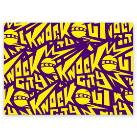 Поздравительная открытка с принтом Knockout City (лого узор) в Тюмени, 100% бумага | плотность бумаги 280 г/м2, матовая, на обратной стороне линовка и место для марки
 | Тематика изображения на принте: dodgeball | knockout | knockout city | вышибалы | игры