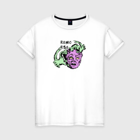 Женская футболка хлопок с принтом REMORSE в Тюмени, 100% хлопок | прямой крой, круглый вырез горловины, длина до линии бедер, слегка спущенное плечо | remorse | голова | мозгоеды | монстр | страшный | хоррор | человек