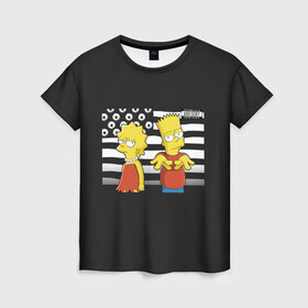 Женская футболка 3D с принтом Альбом года в Тюмени, 100% полиэфир ( синтетическое хлопкоподобное полотно) | прямой крой, круглый вырез горловины, длина до линии бедер | bart | liza | simpsons | the simpson | барт | лиза | мульт | мультфильм | симпсоны
