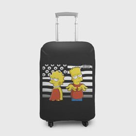 Чехол для чемодана 3D с принтом Альбом года в Тюмени, 86% полиэфир, 14% спандекс | двустороннее нанесение принта, прорези для ручек и колес | bart | liza | simpsons | the simpson | барт | лиза | мульт | мультфильм | симпсоны