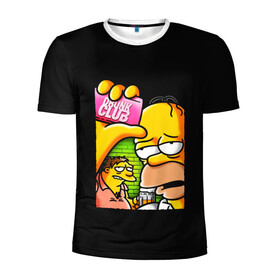 Мужская футболка 3D спортивная с принтом Drunk club в Тюмени, 100% полиэстер с улучшенными характеристиками | приталенный силуэт, круглая горловина, широкие плечи, сужается к линии бедра | fight club | gomer | simpsons | the simpson | бойцовский клуб | гомер | мульт | мультфильм | симпсоны