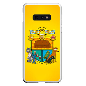 Чехол для Samsung S10E с принтом Simpsons nation в Тюмени, Силикон | Область печати: задняя сторона чехла, без боковых панелей | gomer | simpsons | the simpson | гомер | мульт | мультфильм | симпсоны