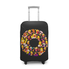 Чехол для чемодана 3D с принтом Пончик Гомер в Тюмени, 86% полиэфир, 14% спандекс | двустороннее нанесение принта, прорези для ручек и колес | gomer | simpsons | the simpson | гомер | мульт | мультфильм | симпсоны