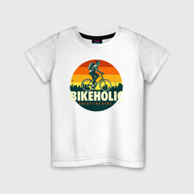 Детская футболка хлопок с принтом Велоголик в Тюмени, 100% хлопок | круглый вырез горловины, полуприлегающий силуэт, длина до линии бедер | bmx | rider | велогонки | рампа | экстремальный спорт | экстрим | экстримрайдер