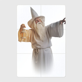Магнитный плакат 2Х3 с принтом Белый Волшебник с фонарём в Тюмени, Полимерный материал с магнитным слоем | 6 деталей размером 9*9 см | белый | волшебник | колдун | магия | фонарь | чудо