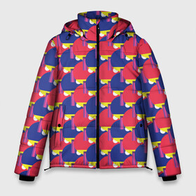 Мужская зимняя куртка 3D с принтом Теннисные Ракетки в Тюмени, верх — 100% полиэстер; подкладка — 100% полиэстер; утеплитель — 100% полиэстер | длина ниже бедра, свободный силуэт Оверсайз. Есть воротник-стойка, отстегивающийся капюшон и ветрозащитная планка. 

Боковые карманы с листочкой на кнопках и внутренний карман на молнии. | Тематика изображения на принте: ping pong | sport | tennis | настольный теннис | пинг понг | ракетка | спорт | теннис