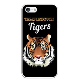 Чехол для iPhone 5/5S матовый с принтом Templetown Tigers в Тюмени, Силикон | Область печати: задняя сторона чехла, без боковых панелей | дикий кот | животное | тигр | тигровый кот | храм