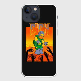 Чехол для iPhone 13 mini с принтом Doom x Simpsons в Тюмени,  |  | doom | gomer | simpsons | the simpson | гомер | дум | мульт | мультфильм | симпсоны