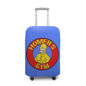Чехол для чемодана 3D с принтом Спортзал Гомера в Тюмени, 86% полиэфир, 14% спандекс | двустороннее нанесение принта, прорези для ручек и колес | gomer | gym | simpsons | the simpson | гомер | качалка | мульт | мультфильм | симпсоны | спортзал | спортсменам | спортсмену