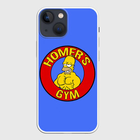Чехол для iPhone 13 mini с принтом Спортзал Гомера в Тюмени,  |  | gomer | gym | simpsons | the simpson | гомер | качалка | мульт | мультфильм | симпсоны | спортзал | спортсменам | спортсмену