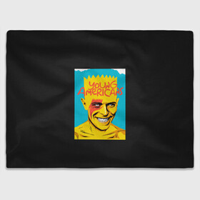 Плед 3D с принтом Bart x Bowie в Тюмени, 100% полиэстер | закругленные углы, все края обработаны. Ткань не мнется и не растягивается | bart | simpsons | the simpson | барт | дэвид бови | дэвид боуи | мульт | мультфильм | симпсоны