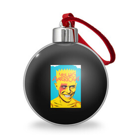 Ёлочный шар с принтом Bart x Bowie в Тюмени, Пластик | Диаметр: 77 мм | Тематика изображения на принте: bart | simpsons | the simpson | барт | дэвид бови | дэвид боуи | мульт | мультфильм | симпсоны