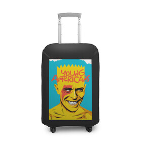 Чехол для чемодана 3D с принтом Bart x Bowie в Тюмени, 86% полиэфир, 14% спандекс | двустороннее нанесение принта, прорези для ручек и колес | bart | simpsons | the simpson | барт | дэвид бови | дэвид боуи | мульт | мультфильм | симпсоны