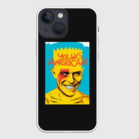 Чехол для iPhone 13 mini с принтом Bart x Bowie в Тюмени,  |  | bart | simpsons | the simpson | барт | дэвид бови | дэвид боуи | мульт | мультфильм | симпсоны