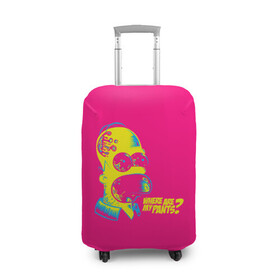 Чехол для чемодана 3D с принтом Acid Gomer в Тюмени, 86% полиэфир, 14% спандекс | двустороннее нанесение принта, прорези для ручек и колес | gomer | simpsons | the simpson | гомер | мульт | мультфильм | симпсоны