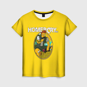 Женская футболка 3D с принтом Homer Cry в Тюмени, 100% полиэфир ( синтетическое хлопкоподобное полотно) | прямой крой, круглый вырез горловины, длина до линии бедер | far cry | farcray | gomer | homer | simpsons | the simpson | гомер | мульт | мультфильм | симпсоны | фар край