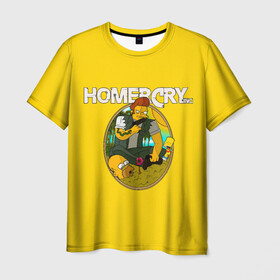 Мужская футболка 3D с принтом Homer Cry в Тюмени, 100% полиэфир | прямой крой, круглый вырез горловины, длина до линии бедер | Тематика изображения на принте: far cry | farcray | gomer | homer | simpsons | the simpson | гомер | мульт | мультфильм | симпсоны | фар край