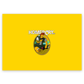 Поздравительная открытка с принтом Homer Cry в Тюмени, 100% бумага | плотность бумаги 280 г/м2, матовая, на обратной стороне линовка и место для марки
 | far cry | farcray | gomer | homer | simpsons | the simpson | гомер | мульт | мультфильм | симпсоны | фар край