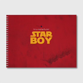 Альбом для рисования с принтом The Weeknd - Star Boy в Тюмени, 100% бумага
 | матовая бумага, плотность 200 мг. | Тематика изображения на принте: blinding lights | music | pop | star boy | the weekend | the weeknd | музыка | уикенд