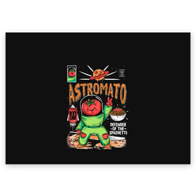 Поздравительная открытка с принтом Astromato в Тюмени, 100% бумага | плотность бумаги 280 г/м2, матовая, на обратной стороне линовка и место для марки
 | Тематика изображения на принте: alive | astronaut | defender | food | galaxy | ketchup | monster | moon | pizza | planet | space | spaghetti | tomato | vegetable | астронавт | галактика | еда | живая | живой | защитник | кетчуп | космос | луна | монстр | овощ | пицца | планета | помидор