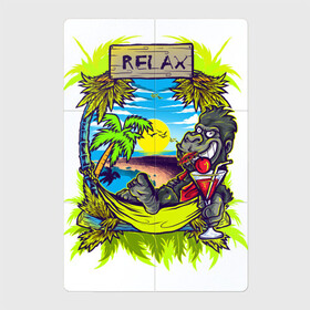 Магнитный плакат 2Х3 с принтом RELAX | МОРЕ | ПЛЯЖ в Тюмени, Полимерный материал с магнитным слоем | 6 деталей размером 9*9 см | Тематика изображения на принте: palm | relax | sea | sun | гамак | горилла | лето | море | небо | обезьяна | отпуск | пальма | пальмы | пляж | релакс | солнце