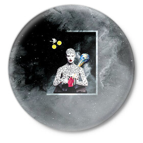 Значок с принтом Космос / Абстракция в Тюмени,  металл | круглая форма, металлическая застежка в виде булавки | абстракция | велосипед | гаджеты | девушка | женщина | звезды | земля | иллюстрации | инопланетянин | колеса | космос | лимон | мороженое | планета | тренды | туман | фрукты