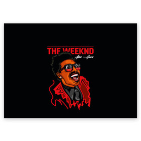 Поздравительная открытка с принтом The Weeknd - After Hours в Тюмени, 100% бумага | плотность бумаги 280 г/м2, матовая, на обратной стороне линовка и место для марки
 | Тематика изображения на принте: blinding lights | music | pop | star boy | the weekend | the weeknd | музыка | уикенд