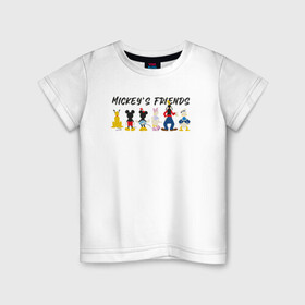 Детская футболка хлопок с принтом Друзья микки в Тюмени, 100% хлопок | круглый вырез горловины, полуприлегающий силуэт, длина до линии бедер | disney | mickey mouse | дисней | микки маус