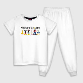 Детская пижама хлопок с принтом Друзья микки в Тюмени, 100% хлопок |  брюки и футболка прямого кроя, без карманов, на брюках мягкая резинка на поясе и по низу штанин
 | disney | mickey mouse | дисней | микки маус