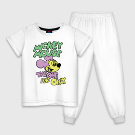 Детская пижама хлопок с принтом The one and only в Тюмени, 100% хлопок |  брюки и футболка прямого кроя, без карманов, на брюках мягкая резинка на поясе и по низу штанин
 | disney | mickey mouse | дисней | микки маус