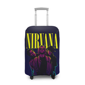 Чехол для чемодана 3D с принтом Nirvana Neon в Тюмени, 86% полиэфир, 14% спандекс | двустороннее нанесение принта, прорези для ручек и колес | alternative | kurt cobain | metall | music | nirvana | rock | альтернатива | курт кобейн | курт кобэйн | металл | музыка | нирвана | нирванна | рок