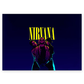 Поздравительная открытка с принтом Nirvana Neon в Тюмени, 100% бумага | плотность бумаги 280 г/м2, матовая, на обратной стороне линовка и место для марки
 | Тематика изображения на принте: alternative | kurt cobain | metall | music | nirvana | rock | альтернатива | курт кобейн | курт кобэйн | металл | музыка | нирвана | нирванна | рок