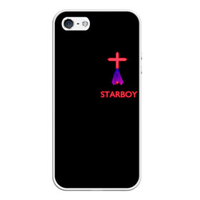 Чехол для iPhone 5/5S матовый с принтом STARBOY - The Weeknd в Тюмени, Силикон | Область печати: задняя сторона чехла, без боковых панелей | Тематика изображения на принте: blinding lights | music | pop | star boy | the weekend | the weeknd | музыка | уикенд