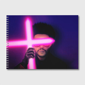 Альбом для рисования с принтом The Weeknd - Blinding Lights в Тюмени, 100% бумага
 | матовая бумага, плотность 200 мг. | Тематика изображения на принте: blinding lights | music | pop | star boy | the weekend | the weeknd | музыка | уикенд