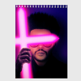 Скетчбук с принтом The Weeknd - Blinding Lights в Тюмени, 100% бумага
 | 48 листов, плотность листов — 100 г/м2, плотность картонной обложки — 250 г/м2. Листы скреплены сверху удобной пружинной спиралью | blinding lights | music | pop | star boy | the weekend | the weeknd | музыка | уикенд