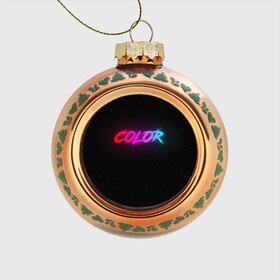 Стеклянный ёлочный шар с принтом COLOR в Тюмени, Стекло | Диаметр: 80 мм | Тематика изображения на принте: color | градиент | лето | цвет | черный