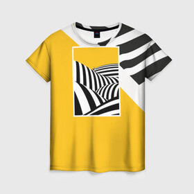 Женская футболка 3D с принтом Крути педали в Тюмени, 100% полиэфир ( синтетическое хлопкоподобное полотно) | прямой крой, круглый вырез горловины, длина до линии бедер | велосипед | велосипедист | жизнь | зебра | иллюстрации | линейка | полоса | полосы | со смыслом | тренды | черно белый