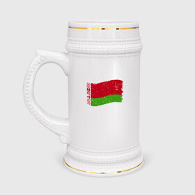 Кружка пивная с принтом Флаг - Беларусь в Тюмени,  керамика (Материал выдерживает высокую температуру, стоит избегать резкого перепада температур) |  объем 630 мл | belarus | ussr | беларусь | белорус | белоруссия | лукашенко | минск | ссср | страна | турист | флаг